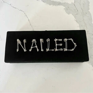 EDIE PARKER Nailed Acrylic Black Suede Clutch Bag